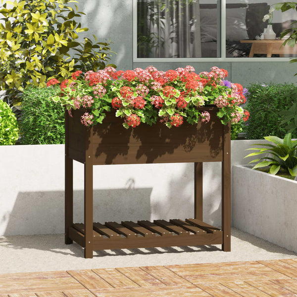 jardiniere pied bois etagere marron miel 82 x 54 x 81 cm 1 | jardinna