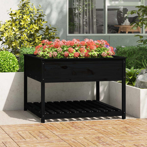 jardiniere pied bois etagere noir 111 x 111 x 81 cm 1 | jardinna