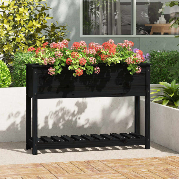 jardiniere pied bois etagere noir 111 x 34 x 81 cm 1 | jardinna