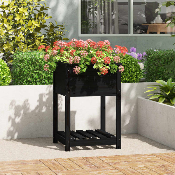 jardiniere pied bois etagere noir 58 x 54 x 81 cm 1 | jardinna
