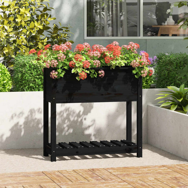jardiniere pied bois etagere noir 82 x 34 x 81 cm 1 | jardinna