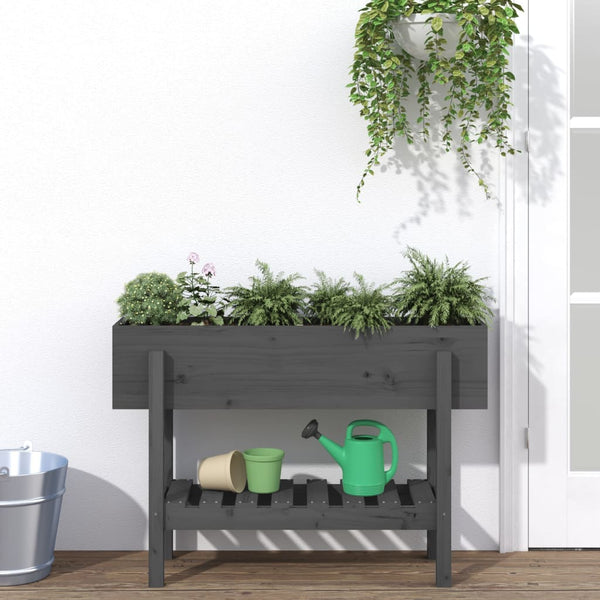 jardiniere pied etagere bois pin massif pin gris 101 x 30 x 69 cm 1 | jardinna