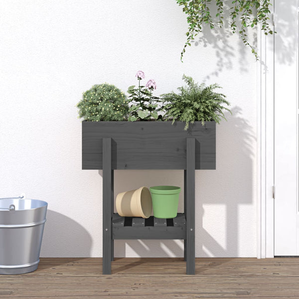 jardiniere pied etagere bois pin massif pin gris 62 x 30 x 69 cm 1 | jardinna