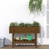 jardiniere pied etagere bois pin massif pin marron miel 101 x 30 x 69 cm 1 | jardinna
