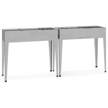 jardiniere pied rectangulaire acier galvanise 2 pcs 2 | jardinna