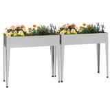 jardiniere pied rectangulaire acier galvanise 2 pcs 3 | jardinna