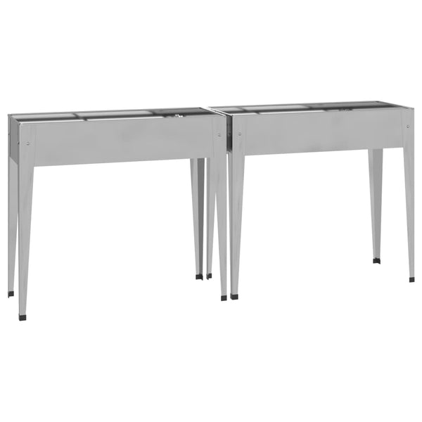 jardiniere pied rectangulaire acier galvanise 2 pcs 4 | jardinna