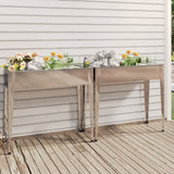jardiniere pied rectangulaire acier galvanise 2 pcs default title 1 | jardinna