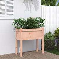 jardiniere pied rectangulaire bois massif 70 cm douglas naturel 2 | jardinna
