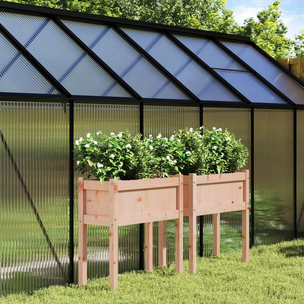 jardiniere pied rectangulaire bois massif 70 cm douglas naturel 3 | jardinna