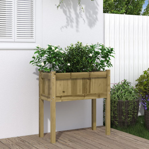 jardiniere pied rectangulaire bois massif 70 cm naturel impregne 2 | jardinna