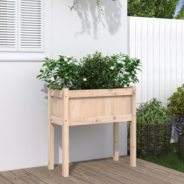 jardiniere pied rectangulaire bois massif 70 cm pin naturel 2 | jardinna