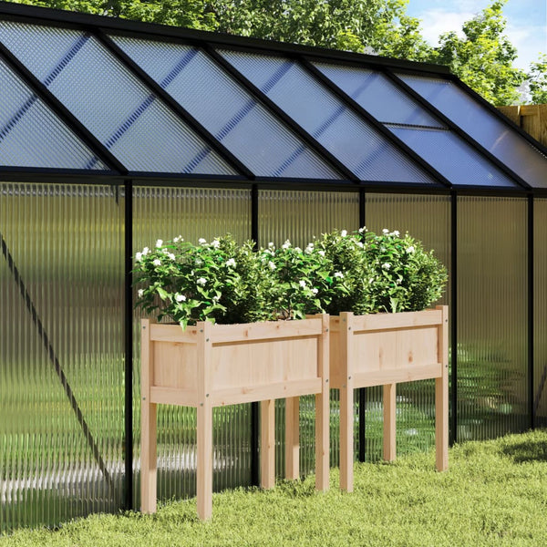 jardiniere pied rectangulaire bois massif 70 cm pin naturel 3 | jardinna