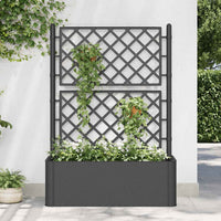 jardiniere plastique treillis arrosage automatique anthracite 100 x 43 x 142 cm 57si | jardinna