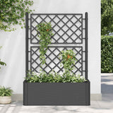 jardiniere plastique treillis arrosage automatique anthracite 100 x 43 x 142 cm 57si | jardinna