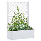 jardiniere plastique treillis arrosage automatique blanc 100 x 43 x 142 cm 66gl | jardinna