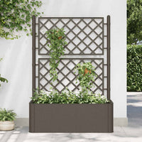 jardiniere plastique treillis arrosage automatique cafe 100 x 43 x 142 cm 51gv | jardinna