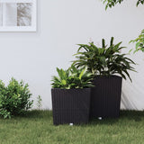 jardiniere polypropylene aspect rotin decor exterieur anthracite 33 | jardinna