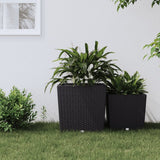 jardiniere polypropylene aspect rotin decor exterieur anthracite 65 | jardinna