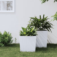 jardiniere polypropylene aspect rotin decor exterieur blanc 33 | jardinna