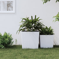 jardiniere polypropylene aspect rotin decor exterieur blanc 65 | jardinna
