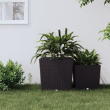 jardiniere polypropylene aspect rotin decor exterieur marron 65 | jardinna