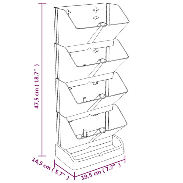jardiniere polypropylene design vertical zigzag set 4 pcs 8 | jardinna
