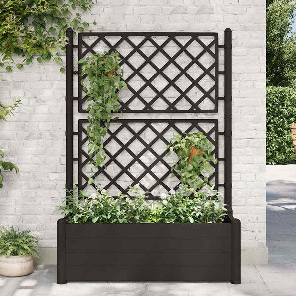 jardiniere polypropylene treillis bac a fleurs durable anthracite 100 x 43 x 142 cm 1 | jardinna