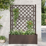 jardiniere polypropylene treillis bac a fleurs durable cafe 100 x 43 x 142 cm 1 | jardinna
