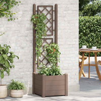 jardiniere polypropylene treillis bac a fleurs durable cafe 43 x 43 x 142 cm 1 | jardinna
