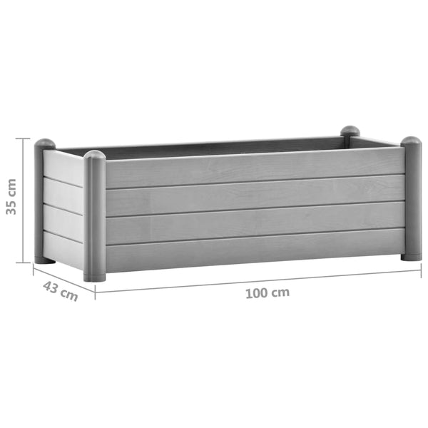 jardiniere rectangulaire 100cm plastique resistant uv anthracite 6 | jardinna