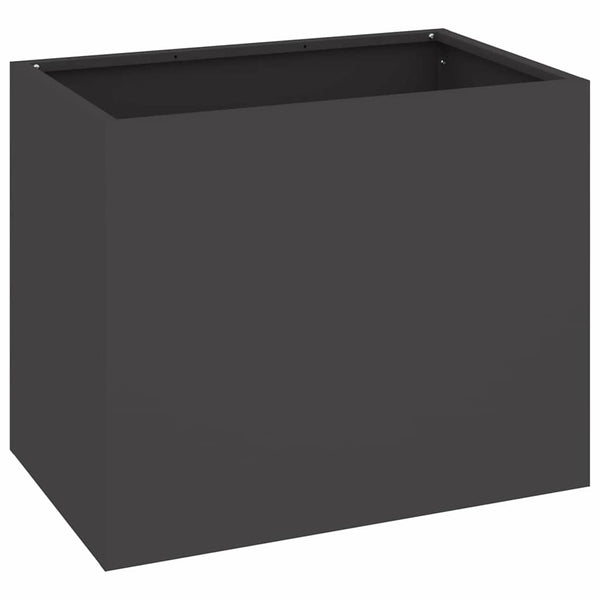 jardiniere rectangulaire 50cm acier lamine noir 2 | jardinna