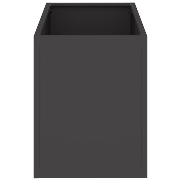jardiniere rectangulaire 50cm acier lamine noir 6 | jardinna