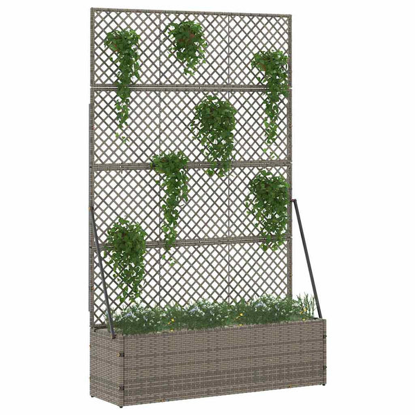 jardiniere rectangulaire effet rotin drainage metal tailles coloris 3 | jardinna