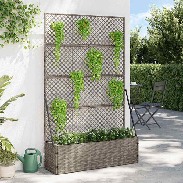 jardiniere rectangulaire effet rotin drainage metal tailles coloris 4 | jardinna