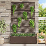 jardiniere rectangulaire effet rotin drainage metal tailles coloris marron 105 x 30 x 170 cm 1 | jardinna