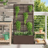 jardiniere rectangulaire effet rotin drainage metal tailles coloris marron 70 x 30 x 135 cm 1 | jardinna