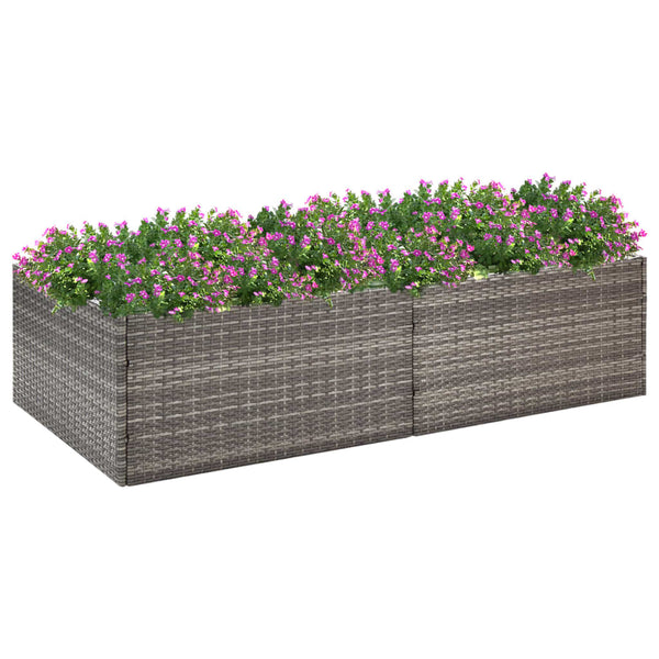 jardiniere rectangulaire resine tressee format xxl gris 157 x 80 x 40 cm 1 | jardinna