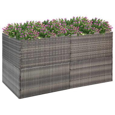 jardiniere rectangulaire resine tressee format xxl gris 157 x 80 x 80 cm 1 | jardinna