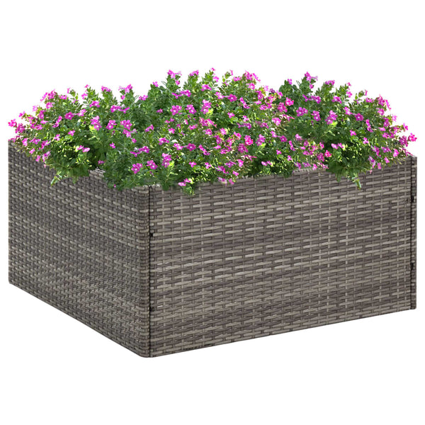 jardiniere rectangulaire resine tressee format xxl gris 80 x 80 x 40 cm 1 | jardinna