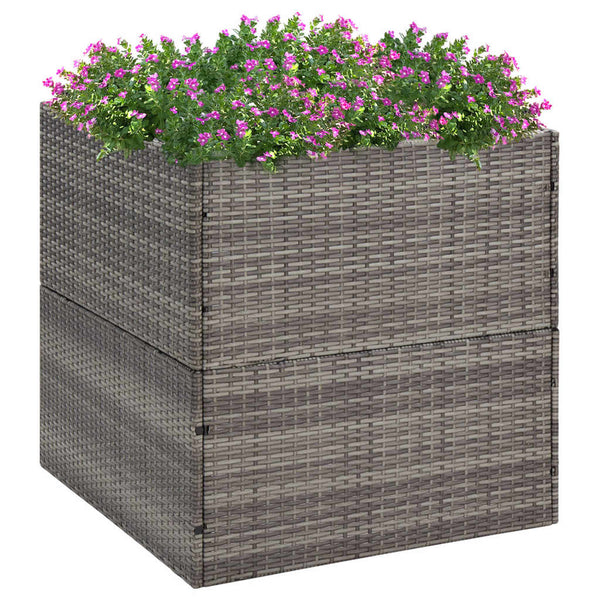 jardiniere rectangulaire resine tressee format xxl gris 80 x 80 x 80 cm 1 | jardinna