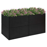 jardiniere rectangulaire resine tressee format xxl noir 157 x 80 x 80 cm 1 | jardinna