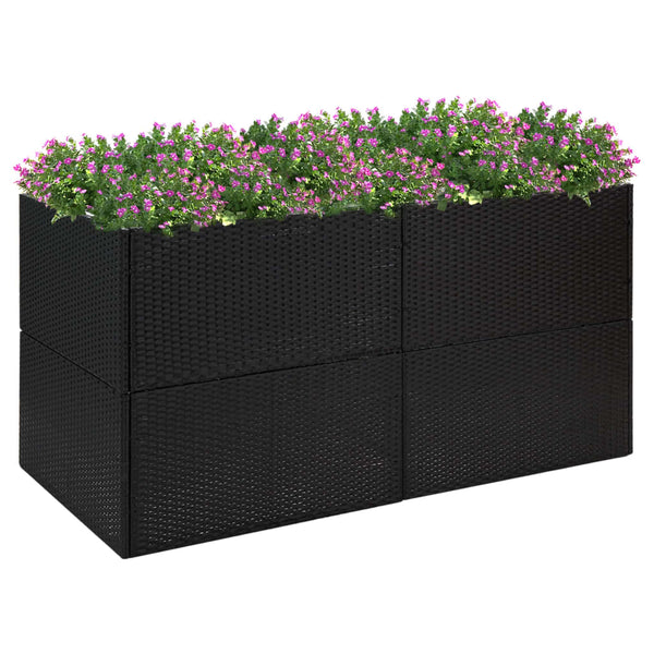 jardiniere rectangulaire resine tressee format xxl noir 157 x 80 x 80 cm 1 | jardinna