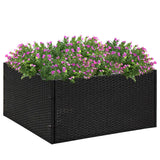 jardiniere rectangulaire resine tressee format xxl noir 80 x 80 x 40 cm 1 | jardinna