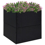 jardiniere rectangulaire resine tressee format xxl noir 80 x 80 x 80 cm 1 | jardinna