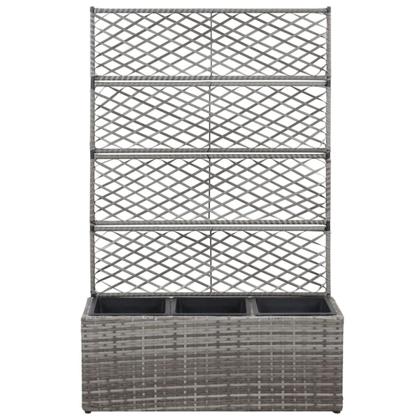 jardiniere rectangulaire resine tressee treillis drainage tailles coloris 2 | jardinna