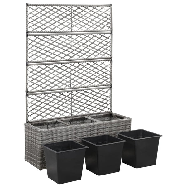 jardiniere rectangulaire resine tressee treillis drainage tailles coloris 4 | jardinna