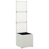 jardiniere rectangulaire resine tressee treillis drainage tailles coloris blanc 30 x 30 x 107 cm 1 | jardinna