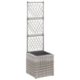jardiniere rectangulaire resine tressee treillis drainage tailles coloris gris 30 x 30 x 107 cm 1 | jardinna