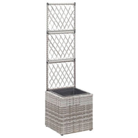 jardiniere rectangulaire resine tressee treillis drainage tailles coloris gris 30 x 30 x 107 cm 1 | jardinna